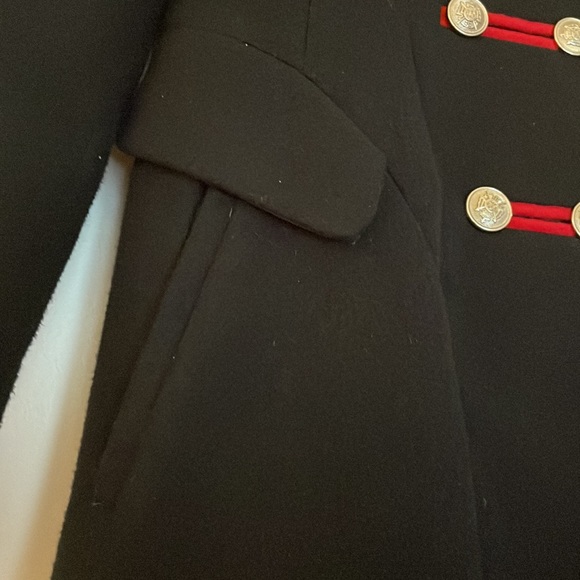 ROTHSCHILD Coat Navy Red Double Breasted Gold Buttons Pockets Lined EC! Sz 7/8 - Picture 11 of 13